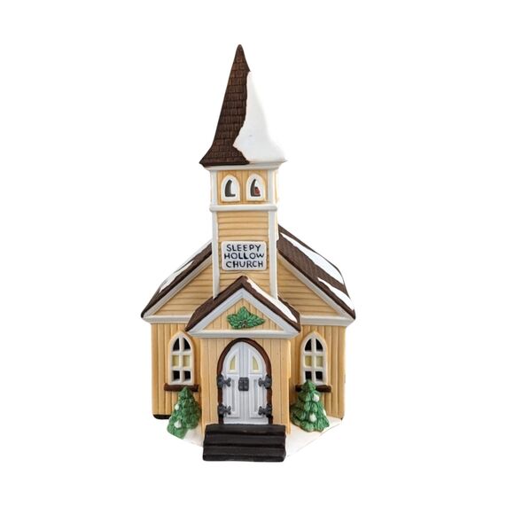 Vintage Sleepy Hollow Church: Dept 56 New England Village Lighted Building - Picture 2 of 8